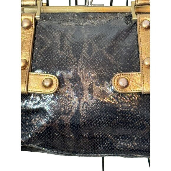 The Find Metallic Snakeskin Embossed Leather Handbag - Picture 10 of 10